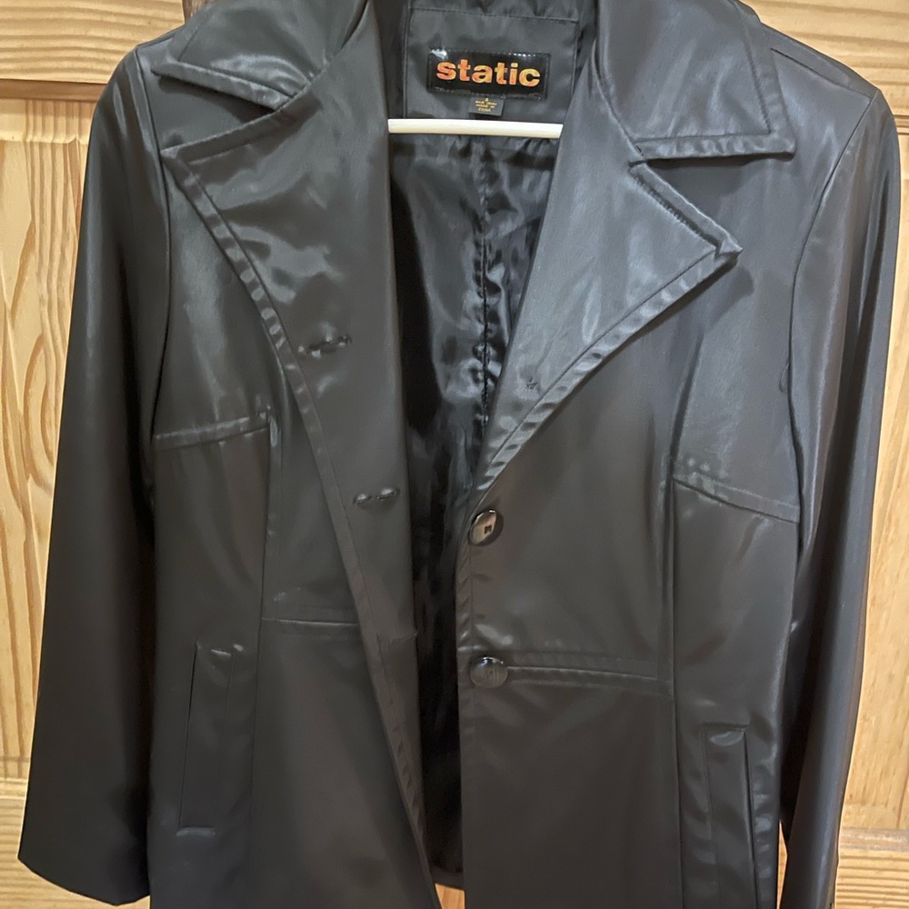 Static Black Faux Leather Jacket